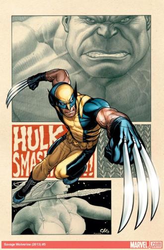 Hulk vs. Wolverine: Savage Wolverine number 5 by Frank Cho coming in May